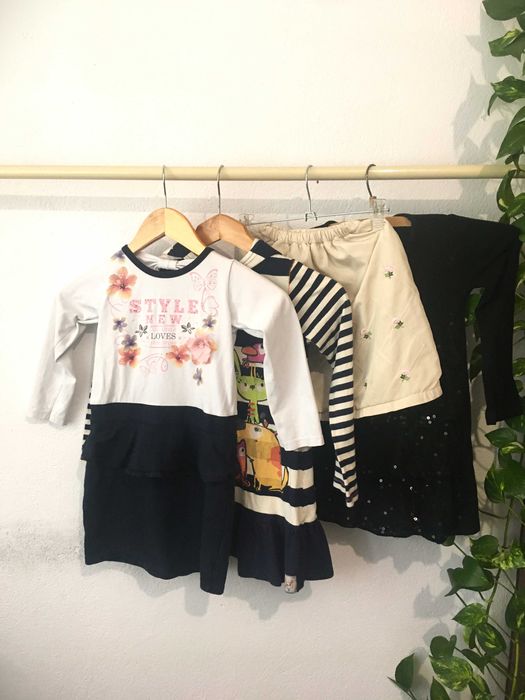 20 евро = 40бр Огромен лот детски дрехи Рр 6-8г 116-128см рокля пола дънки клин блуза обувки