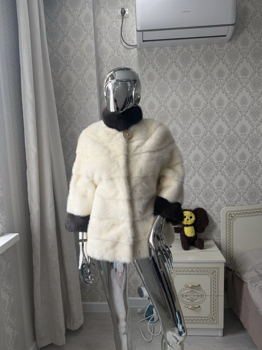 Шуба норковая соболем