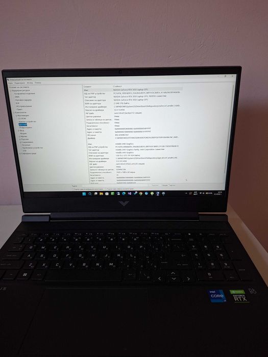 Gaming лаптоп HP Victus 16 – i7 / RTX 3050 / 16GB RAM – Отлично състояние