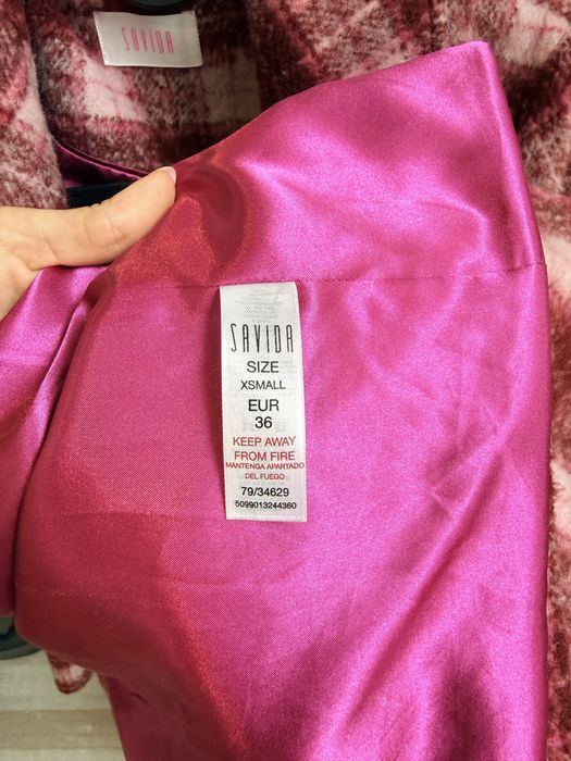 Дамско палто в розово каре