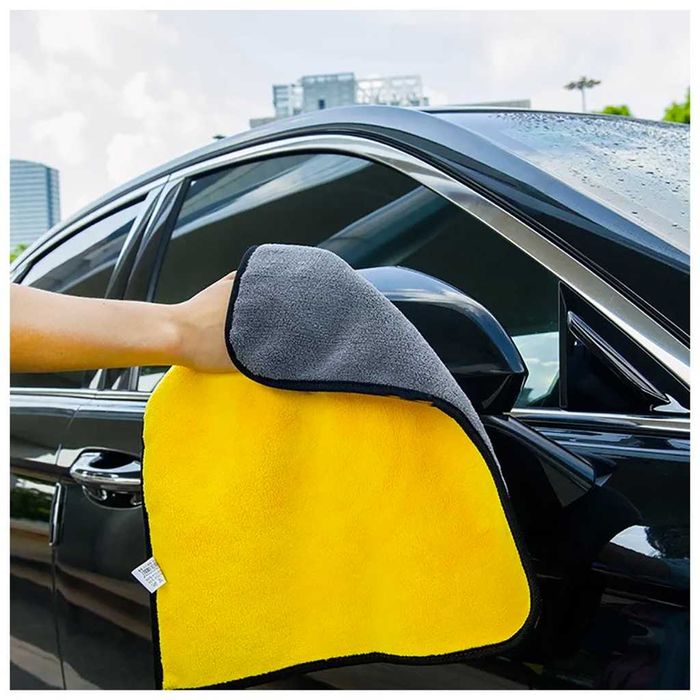 Професионална Двустранна Микрофибърна Кърпа за Подсушаване и Полиране, 60 х 30 см