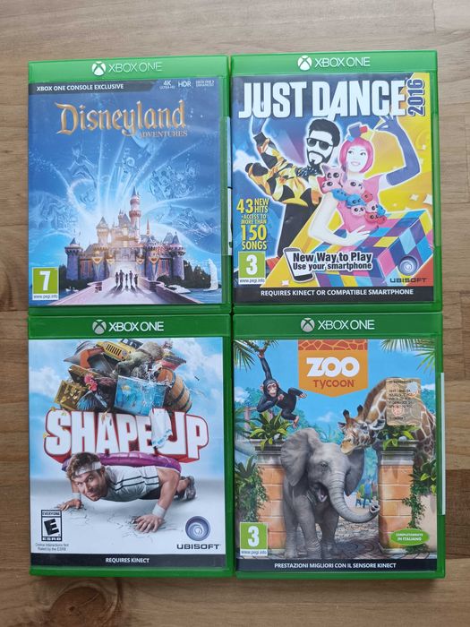 Xbox one Kinect Just Dance Shape Up Zoo Tycoon Disneyland Adventures