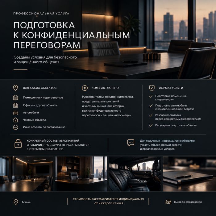 Проведение конфедециальных переговоров