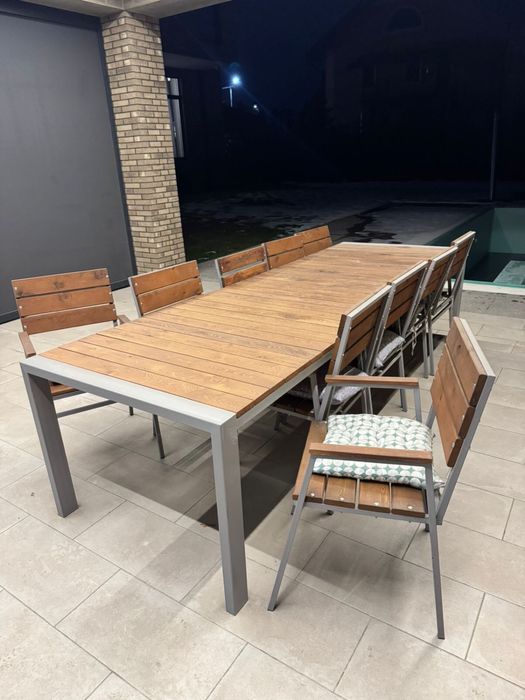 Уличный комплекст стол+10 стульев.
