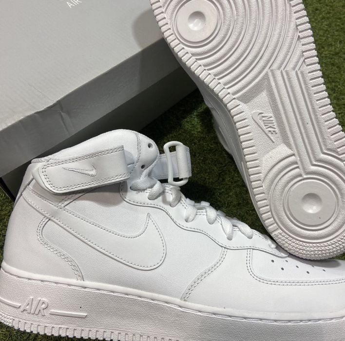 Adidasi Nike AIR Force 1 Mid Triple White Gheata
