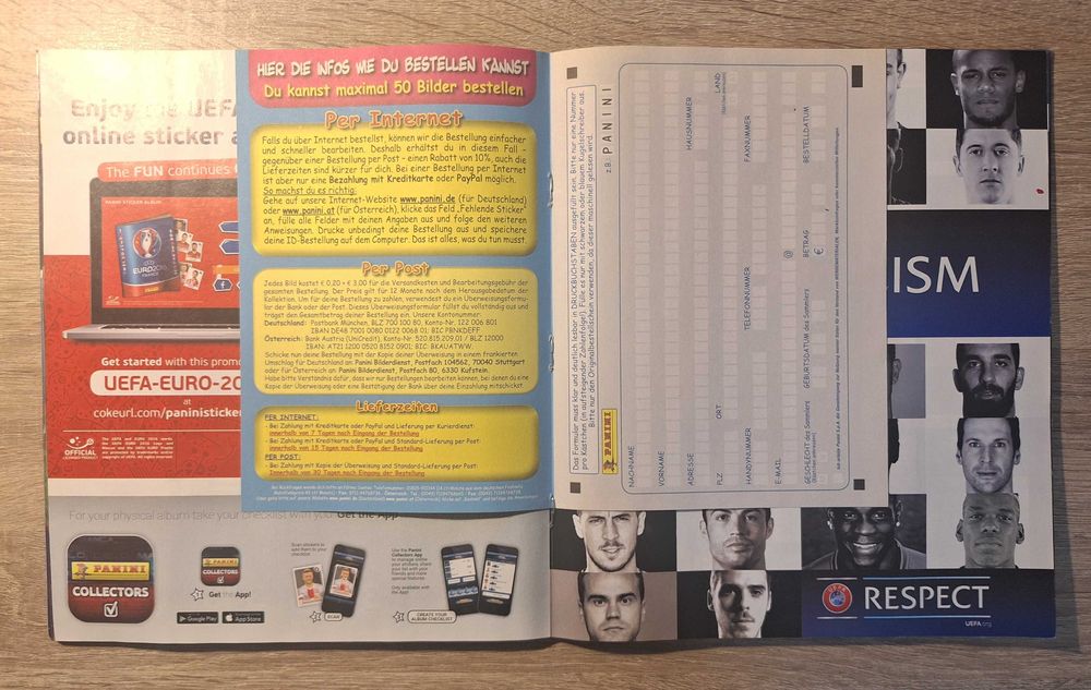 Попълнен Албум Панини Евро 2016
