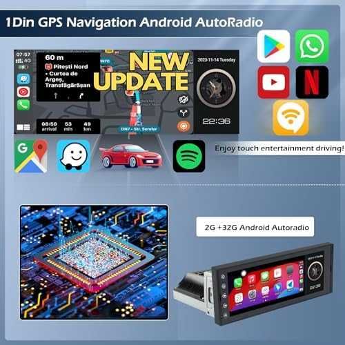 Ново 6.9" Android Car Radio с CarPlay и Bluetooth, GPS навигация кола