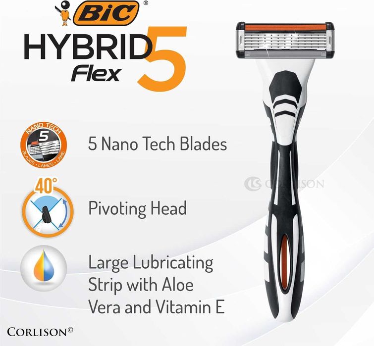 Самобръсначка BIC Hybrid 5 Flex с 4 резервни ножчета
