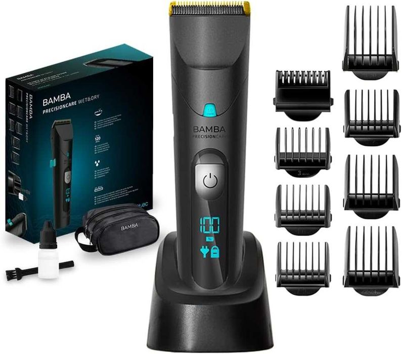 Машинка за подстригване Cecotec Bamba PrecisionCare Wet&Dry, ножчета от неръждаема стомана с титаниево покритие