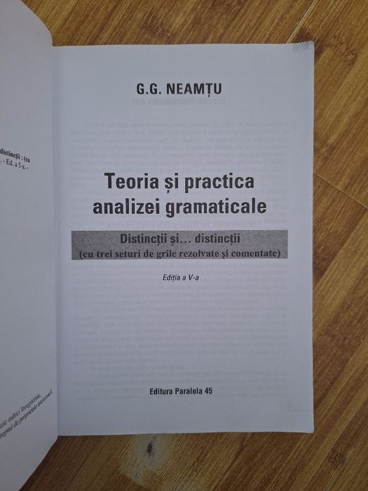 Carte "Teoria si practica analizei gramaticale"
