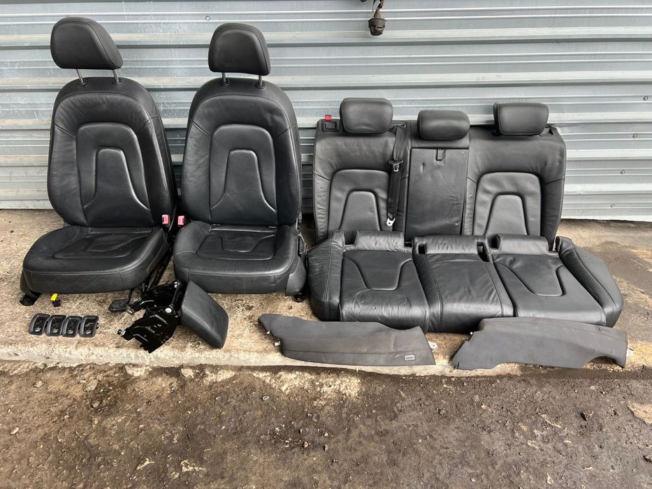 Салон Ауди AUDI A4 B8 черен кожа обикновен ном 209