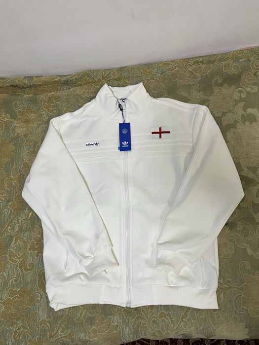 Спортивная олимпийка Adidas England белая с красным крестом
