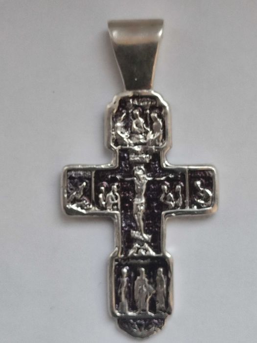Большой серебряный православный крест