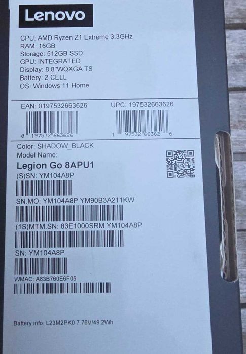 Lenovo Legion Go Z1 Extreme