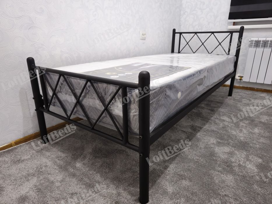 Кровать  МАРИНА, Temir Kravat, kalavat, loft, yangi sifatli matras bor