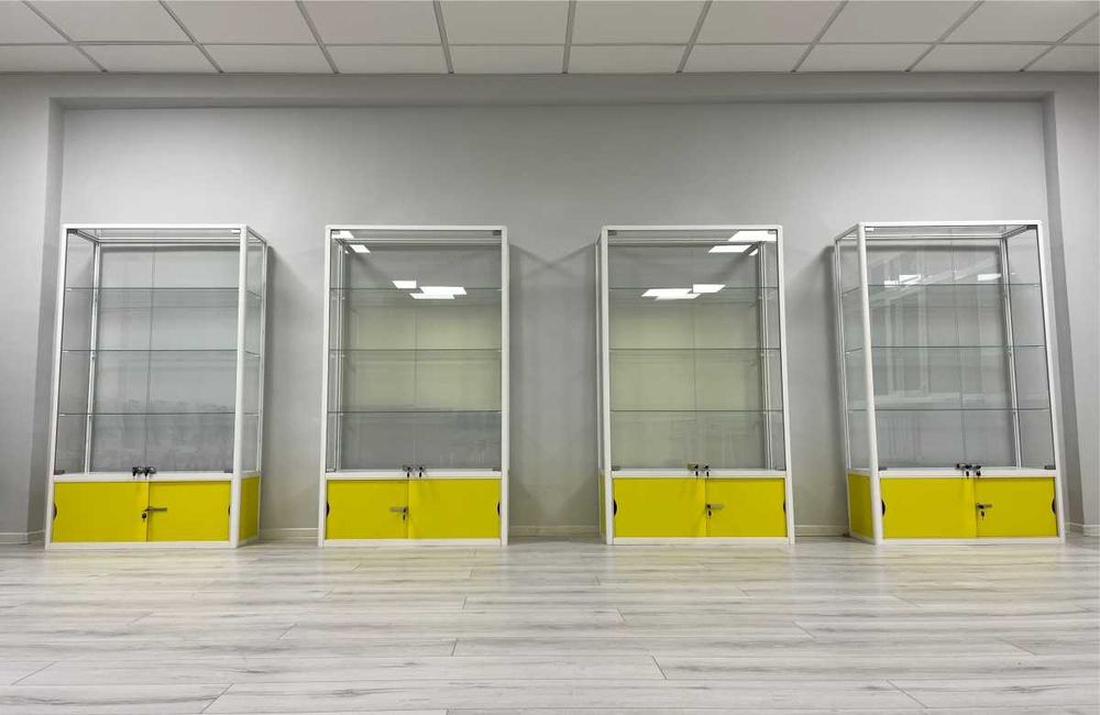 Oynaly vitrina, Акция, savdo vitrinalar stellajlar