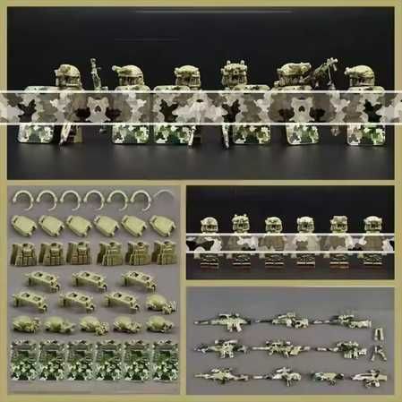 Set 24 figurine soldati tip Lego cu accesorii