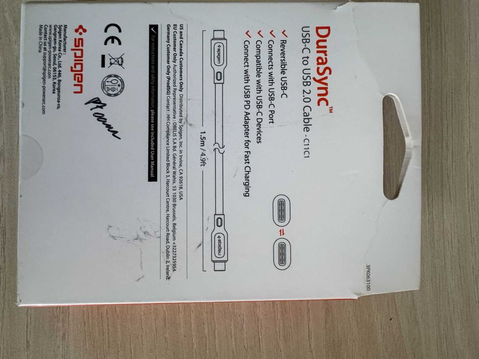 Cablu Spigen DuraSync USB-C la USB-C 1,5 m, nou