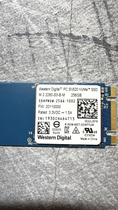 SSD Nvme M.2 Western Digital 256 Gb