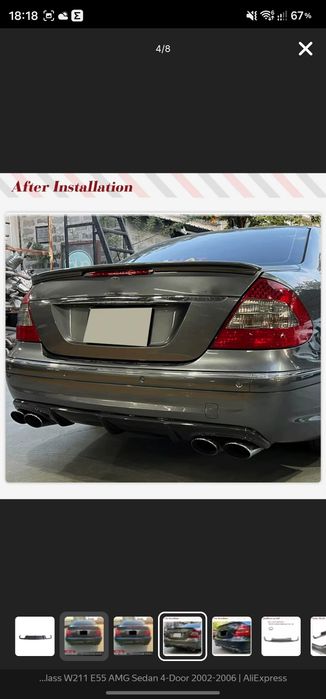 Губа AMG на бампер W211