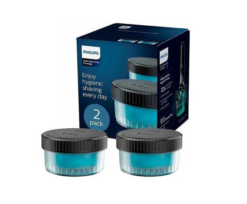 Philips CC12/50 – Комплект от 2 пълнителя с течност за Quick Clean Pod (320 мл) за почистване на машинки за подстригване