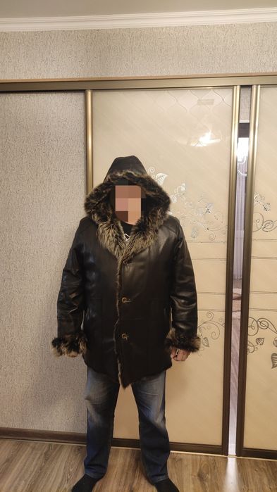 Кожаная зимняя куртка