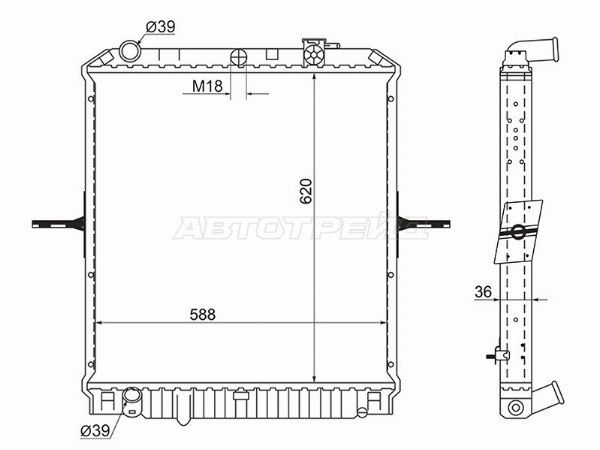Радиатор Isuzu Elf npr