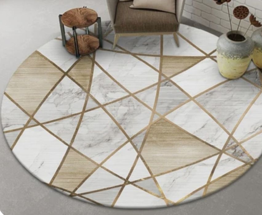 Ковер круглый бежевый