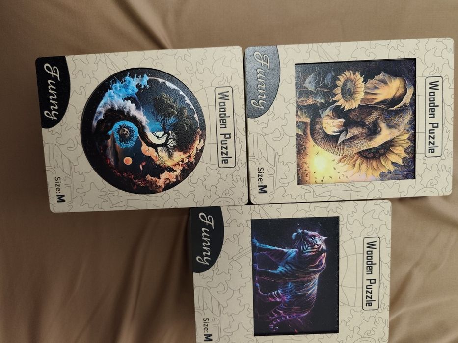 Дървени пъзели 3 броя