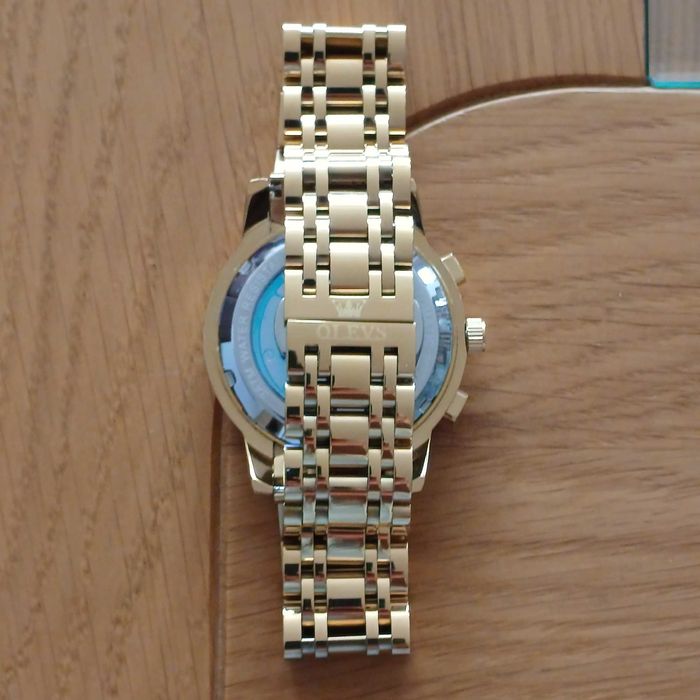 Olevs Автоматик Скелетон,HD Светещ, Календар, Мултифункционален,3 ATM