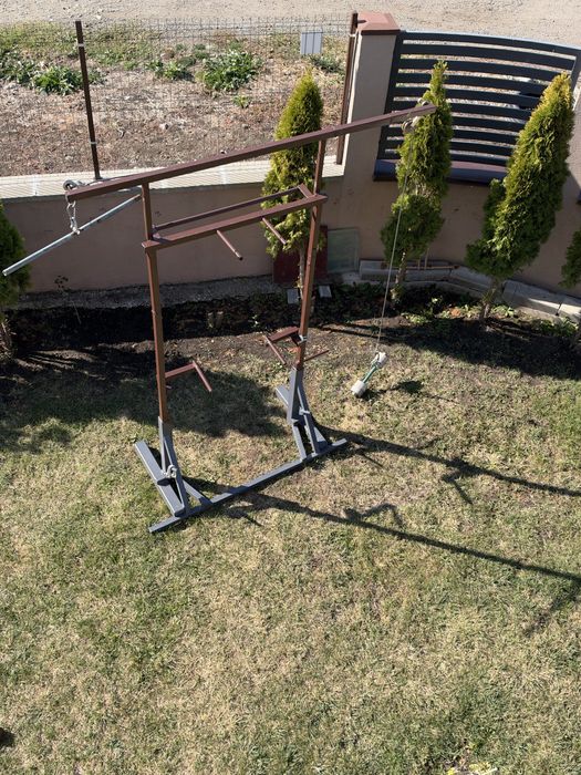 Bara tractiuni accesorizata cu scripeti si brat mobil pt spate trapez piept umeri,paralele detasabile