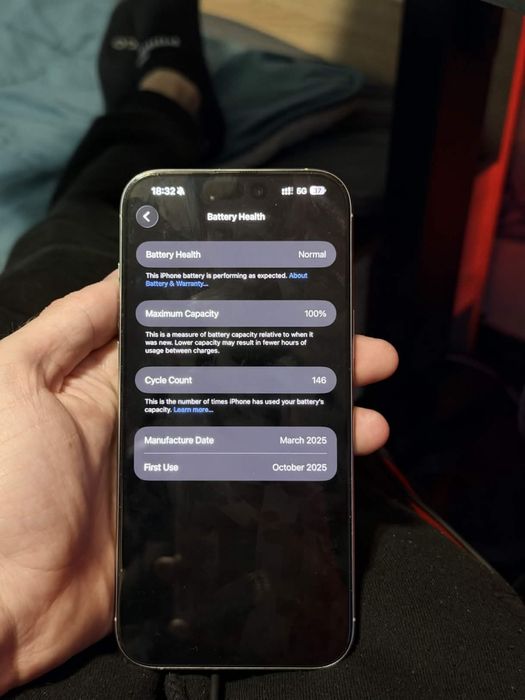 iphone 16 pro max white with 100% capacity and limited warranty