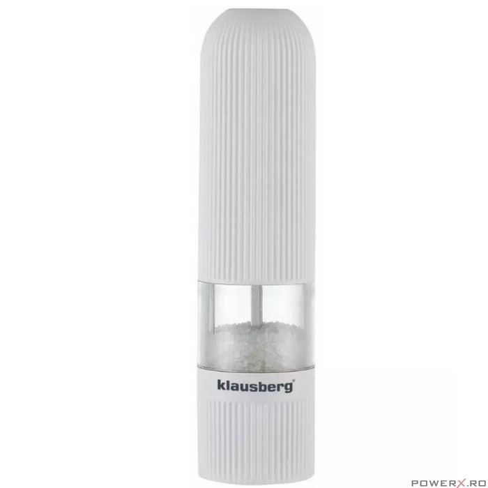 Rasnita pentru sare si piper, alba, electrica, Klausberg