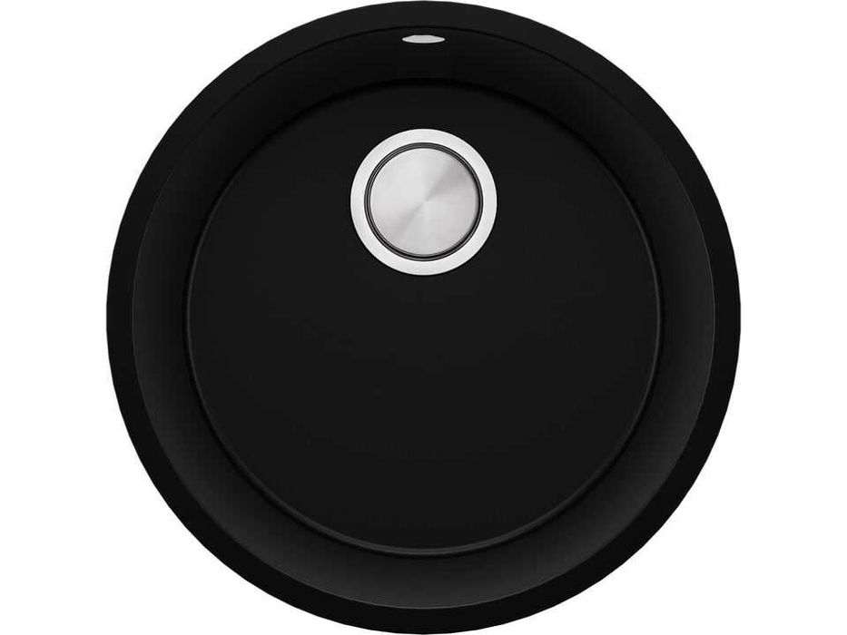 Черна кръгла кухненска мивка за вграждане под плот Валета 50 460x460 м