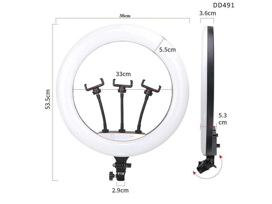 Iluminare RGB LED inel 22 inch lampă mare cu suport Lampa inelara