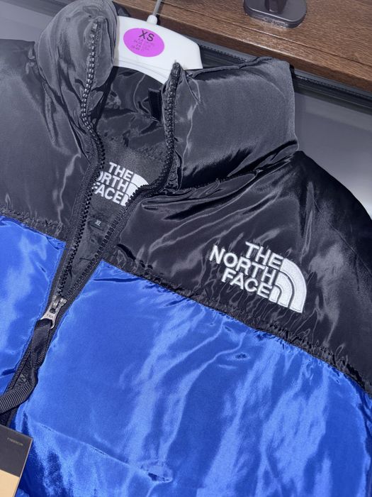 Geacă XL The North Face negru neagră albastru albastră deschis