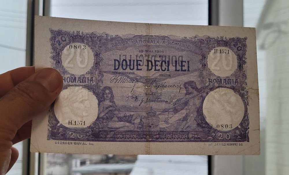 Bancnota 20 lei 1916/1927 Rara Bani vechi monede