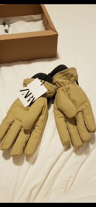 Manusi piele + poliester, Zara, măsură M