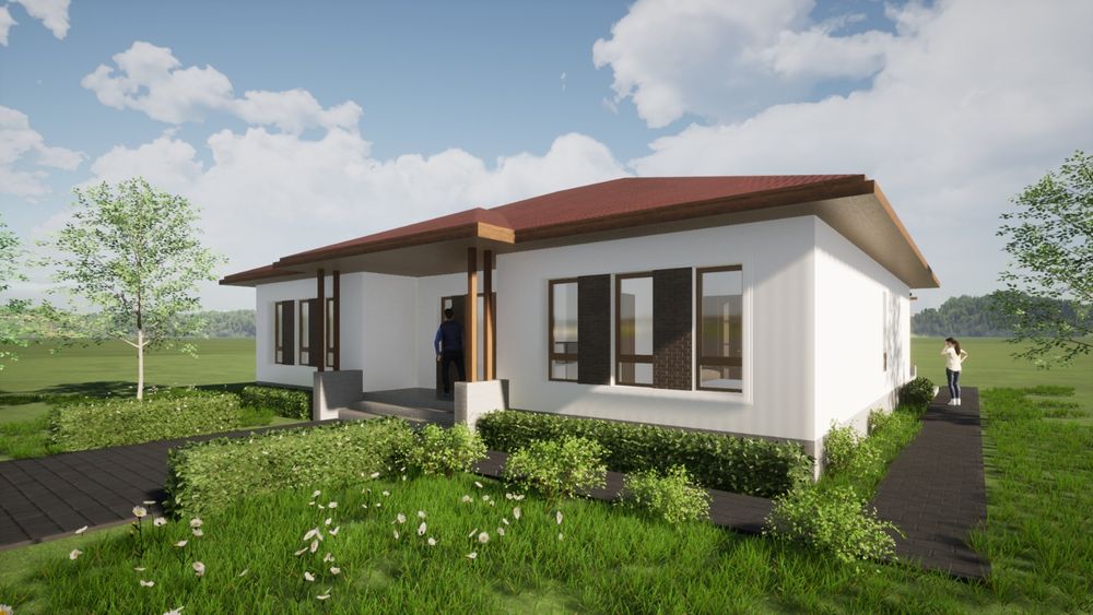 Teren intravilan cu proiect casa !!