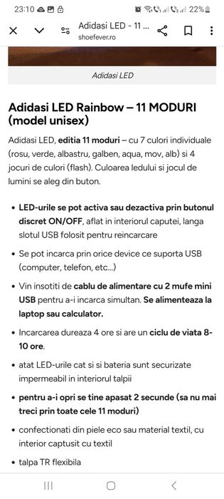 Lichidare stoc! Adidasi cu lumini unisex