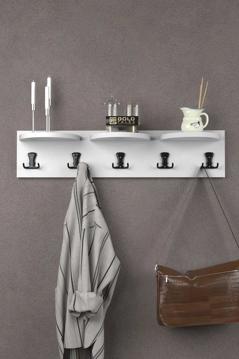 Дървена закачалка за стена - 5 цвята / Стенна закачалка