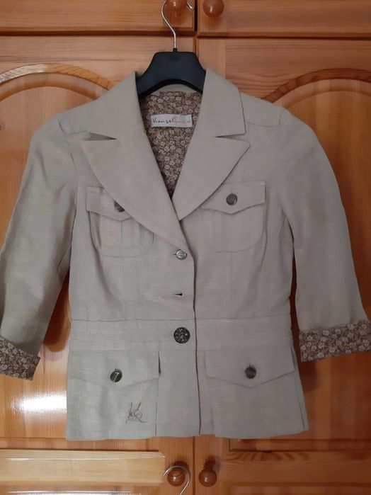 Шикозно Сако"КENSOL"! Луксозен Лен с ЗЛАТНА Нишка и Декорации!НОВО!№42