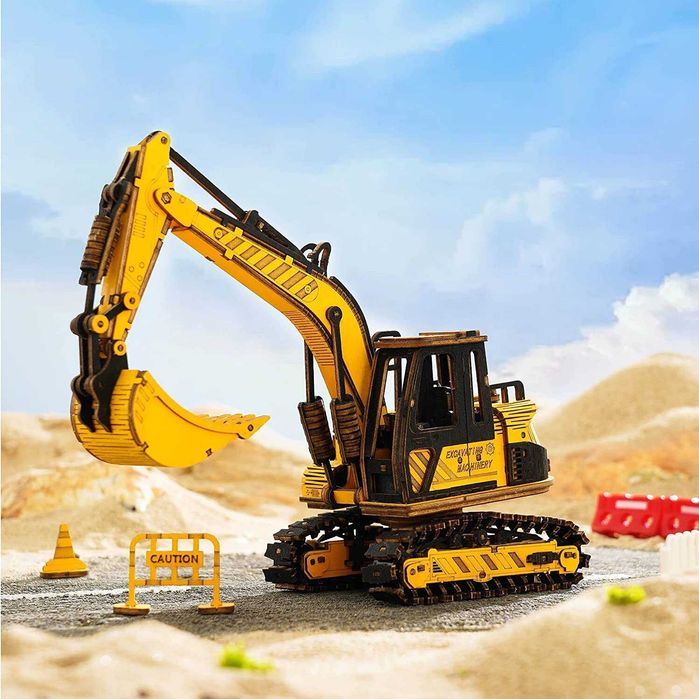Puzzle 3D din lemn, Excavator, 395 piese