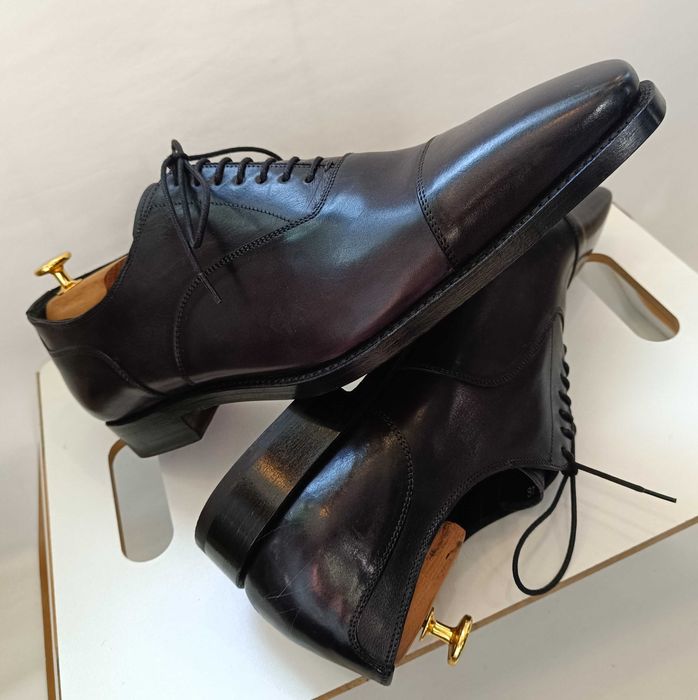 Pantofi de lux 46 46.5 oxford cap toe GREVE NOI lucrati manual piele