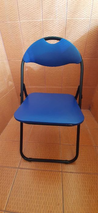 Scaun pliabil albastru metalic, conferință / grădină / balcon