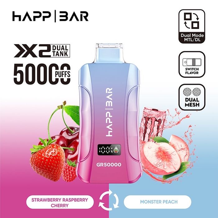 Vape HappBar 50k, 2 arome/flavours