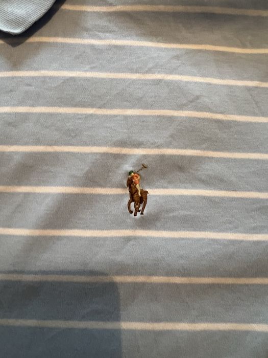 Tricou Polo Polo Ralph Lauren – Dungi albastru/alb – Mărimea L – Nou cu etichetă