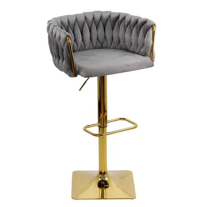 Scaun de Bar de LUX din Catifea, cadru Auriu 118P LIVRARE GRATUITA!