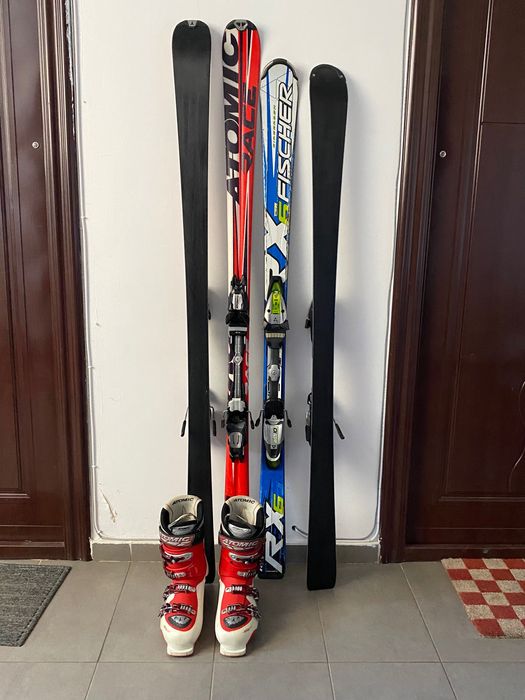 Skiuri Atomic170cm / Fischer 160cm/clapari Atomic