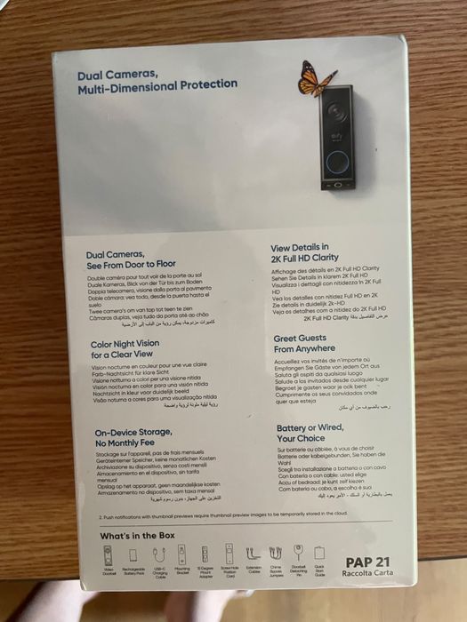 Sonerie Video Inteligenta Eufy Security E340-Camere Duale,Rezolutie 2K